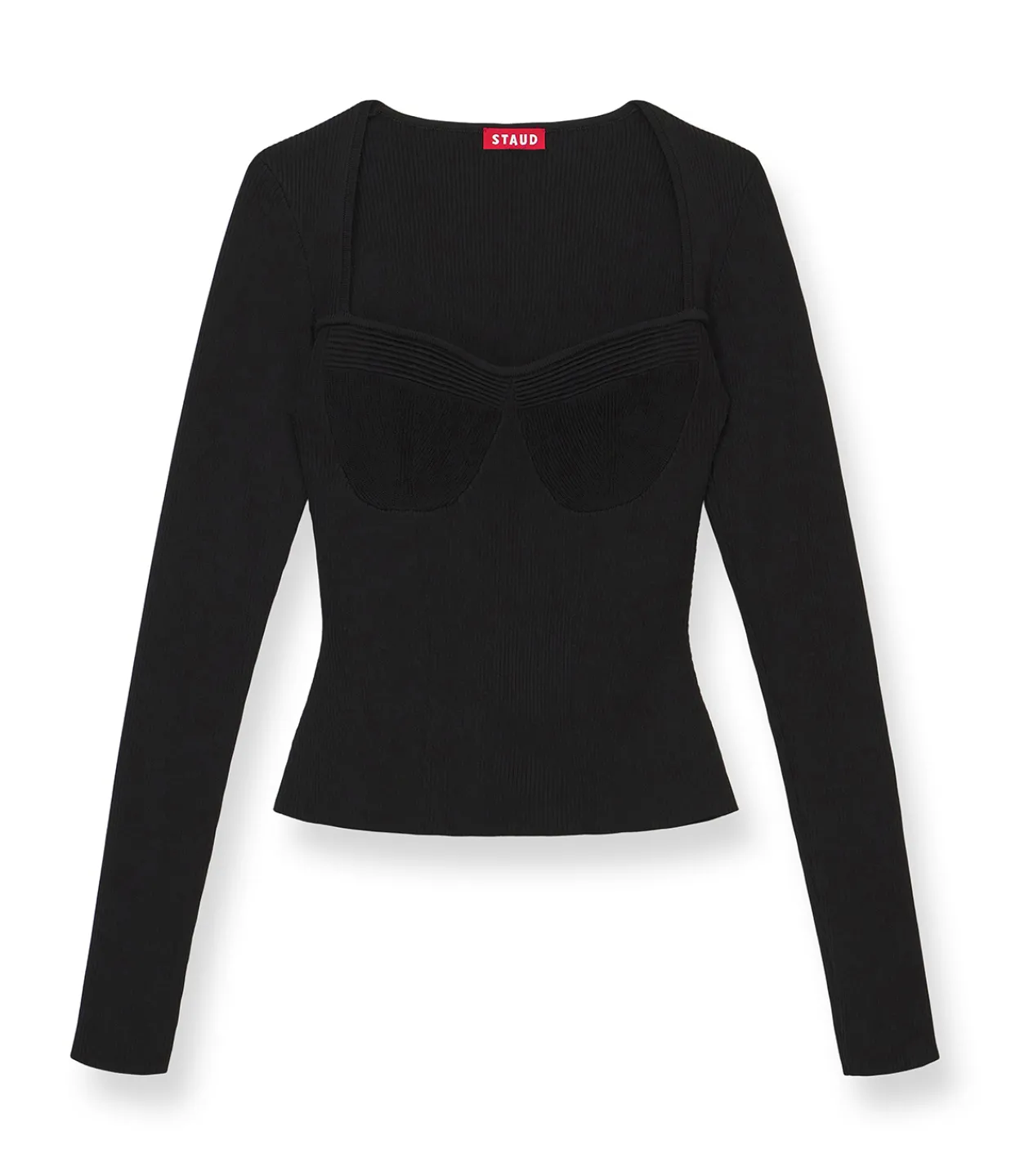 Staud Silhouette Square Neck Top in Black Outlet