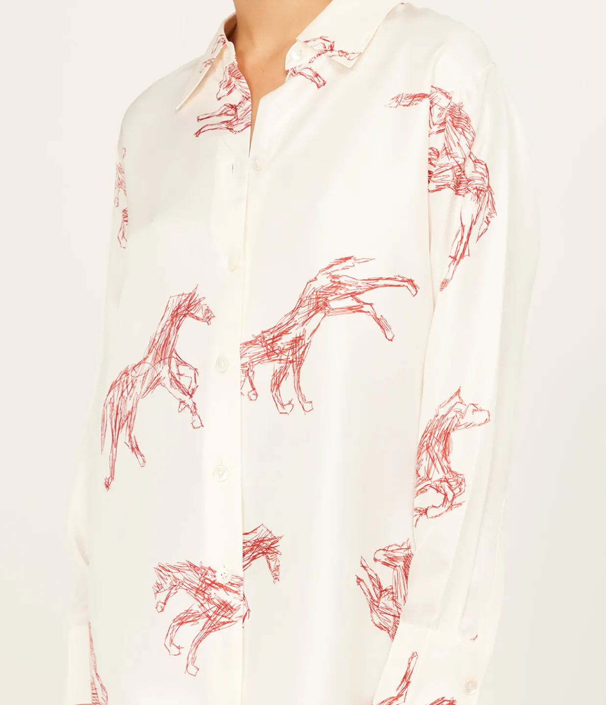 ROHE Silk Ballpoint Horse Shirt Clearance