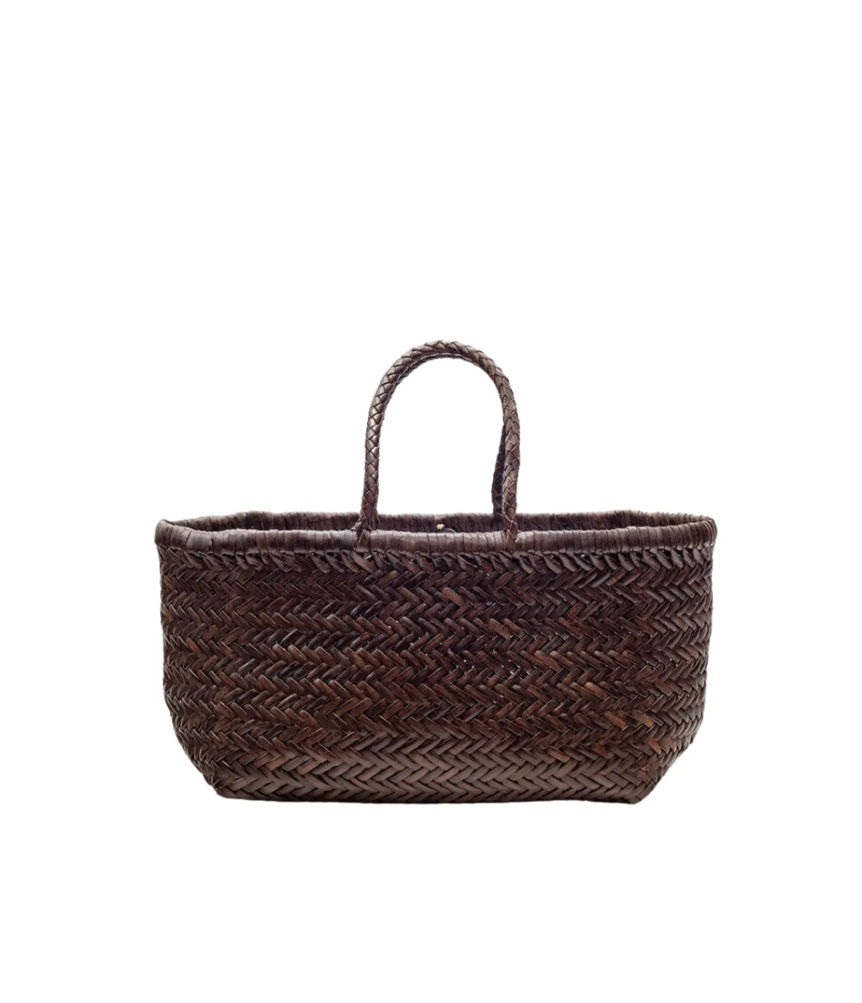 Dragon Diffusion Small Bamboo Triple Jump Basket Bag in Dark Brown Online
