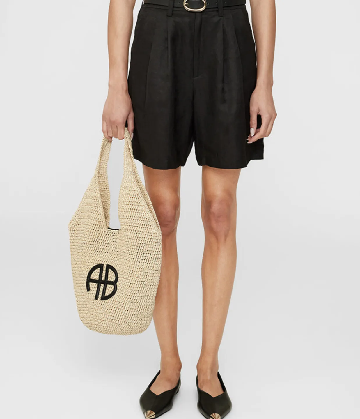 Anine Bing Small Lea Hobo Bag in Natural Outlet