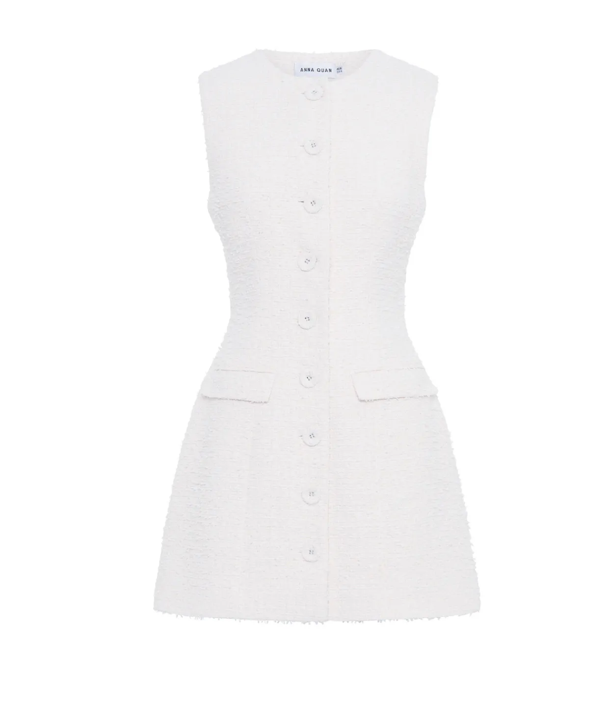 Anna Quan Sofia Tweed Dress in Porcelain Discount