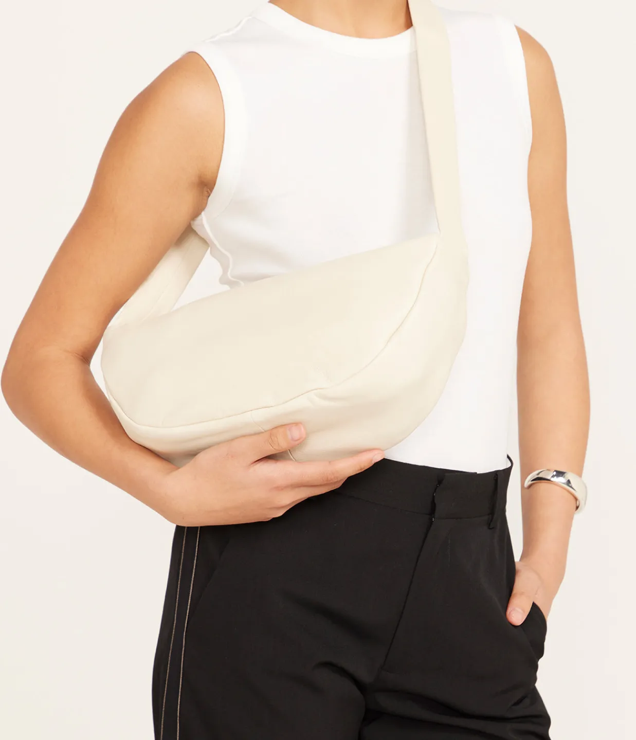 St Agni Soft Crescent Bag in Tofu Best Sale