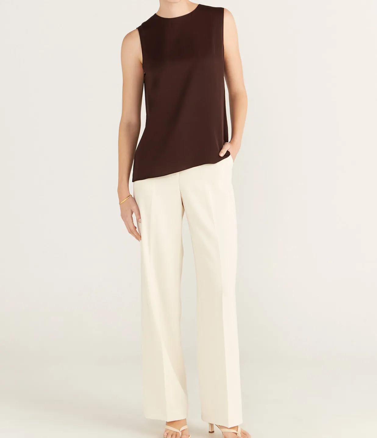 Theory Straight Shell Top in Hickory Best