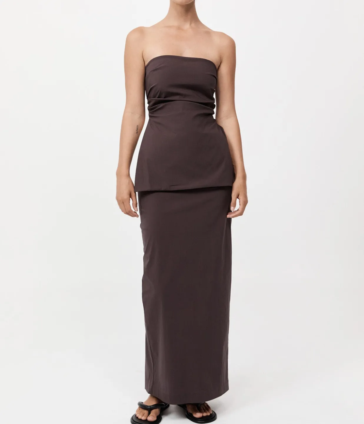 St Agni Strapless Tie Back Top in Chocolate Plum Sale