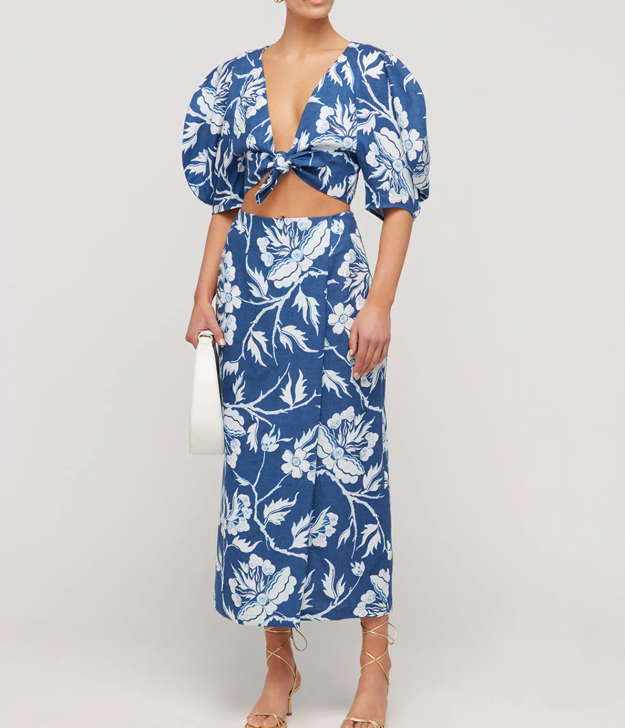 Mara Hoffman Sunja Maxi Skirt in Navy White Cheap