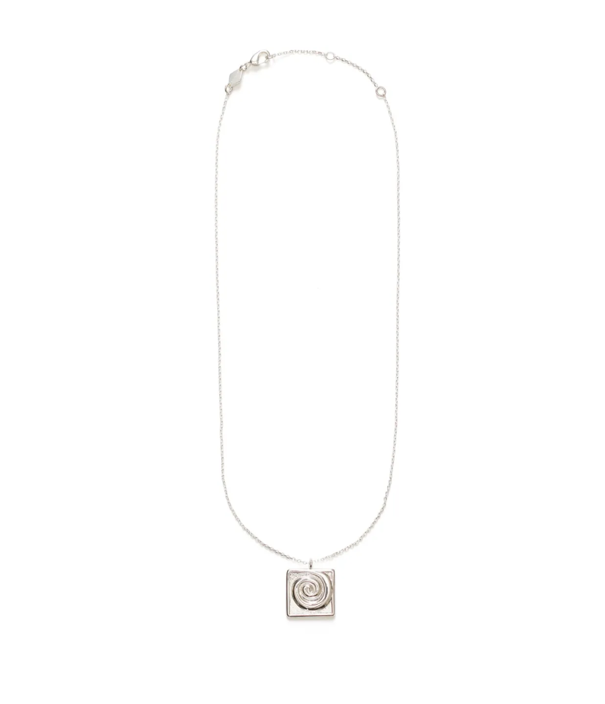 Anni Lu Swirly Square Necklace in Silver Cheap