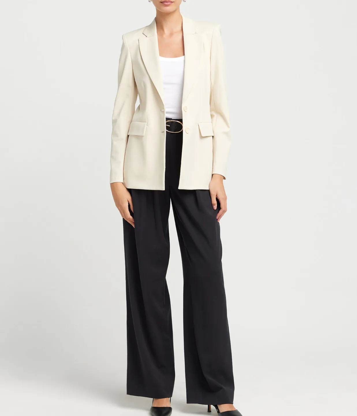 Harris Wharf London Tailored Techno Viscose Blazer in Ivory Sale