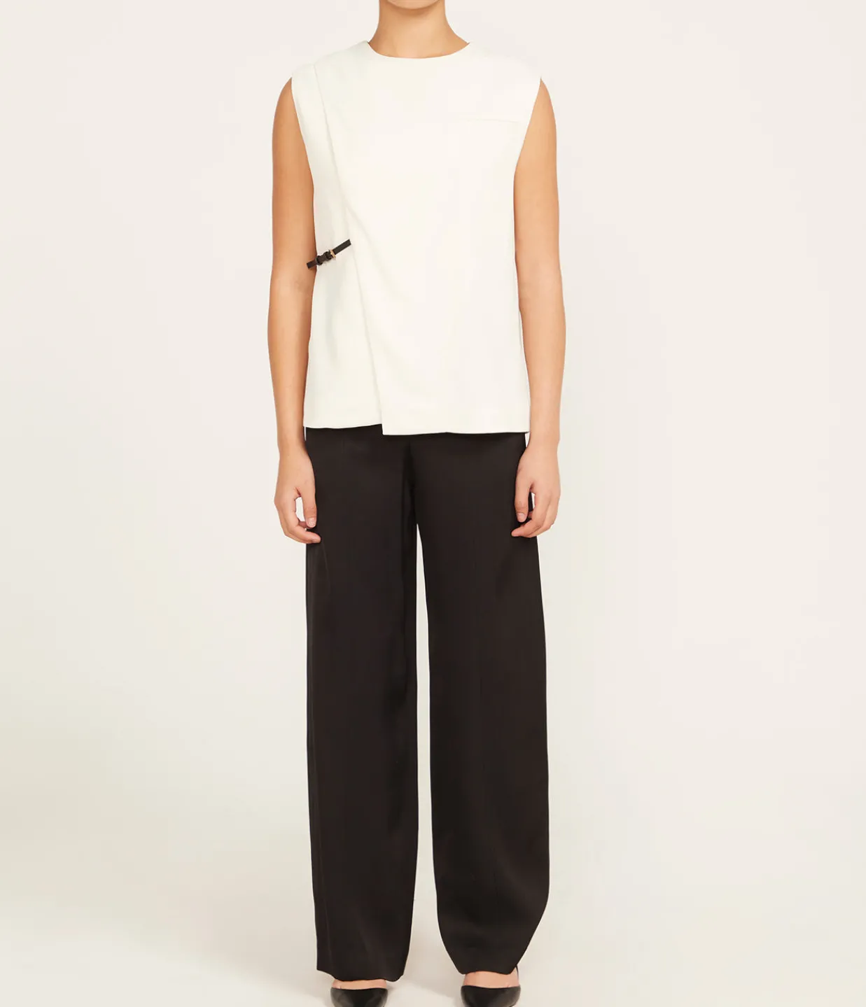 Loulou Studio Talia Straight Leg Wool Pants in Black Best Sale