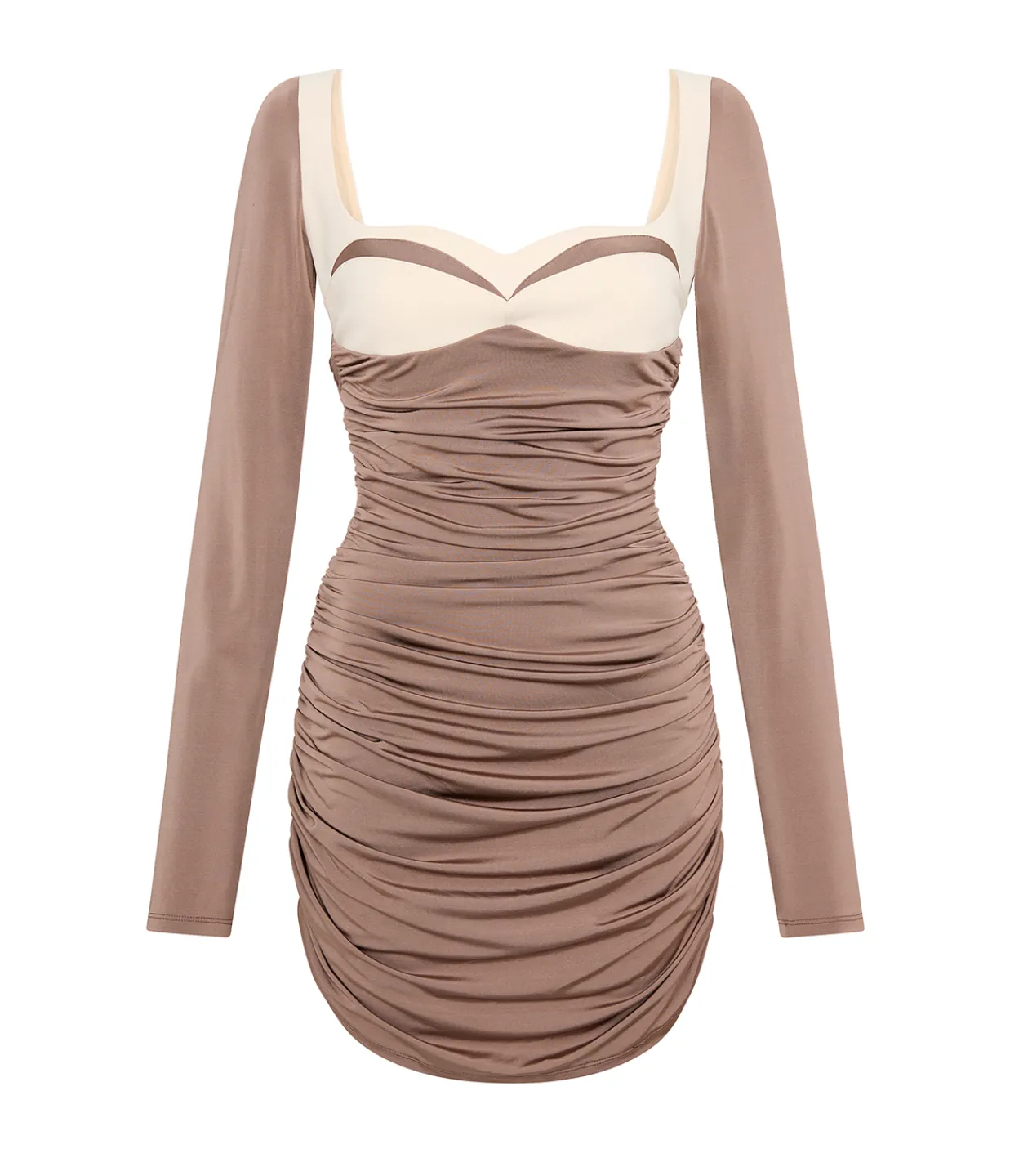 Paris Georgia Talullah Contrast Mini Dress in Concrete and Cream Hot