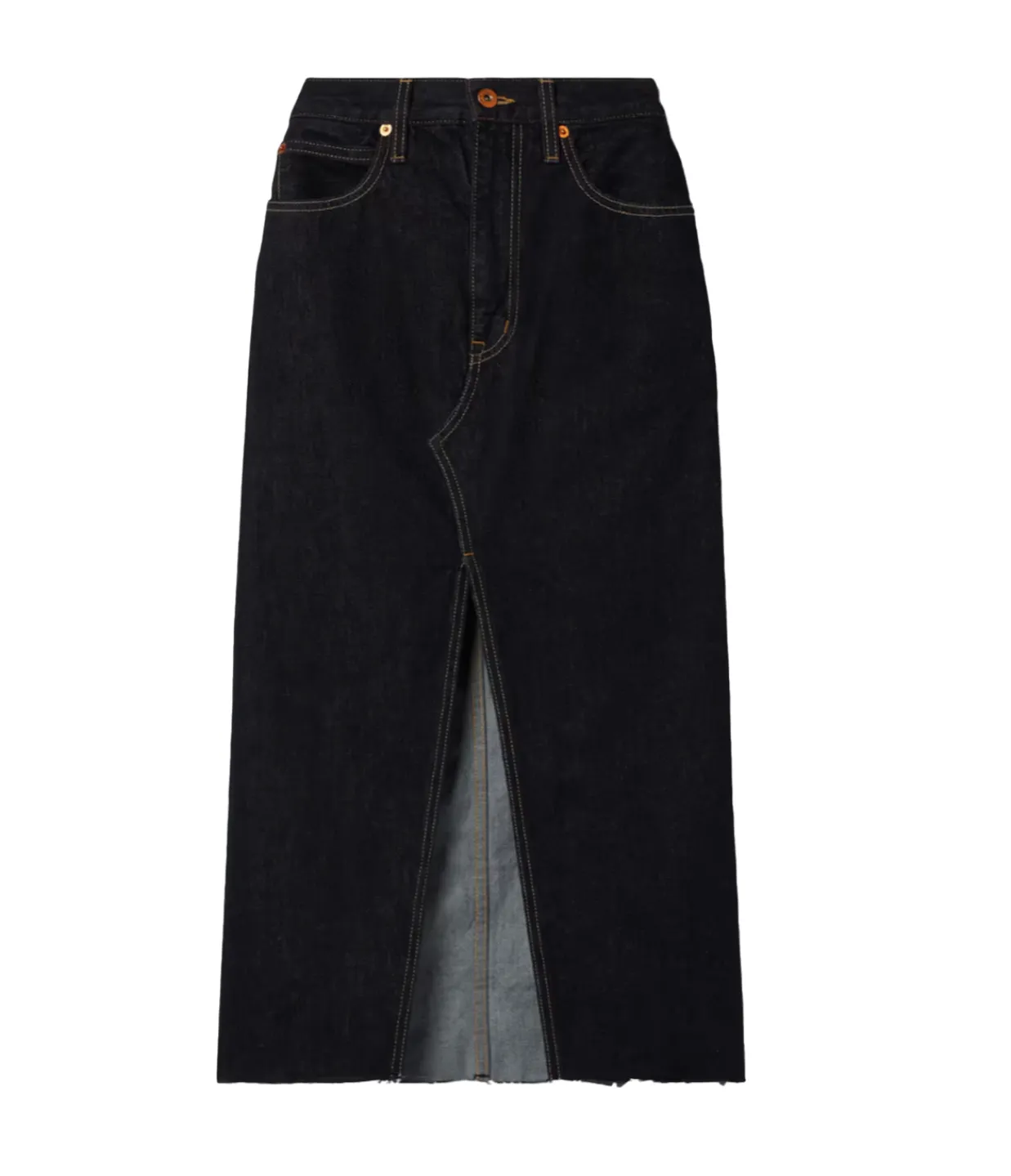 SLVRLAKE Taylor Midi Skirt in Midnight Mile New