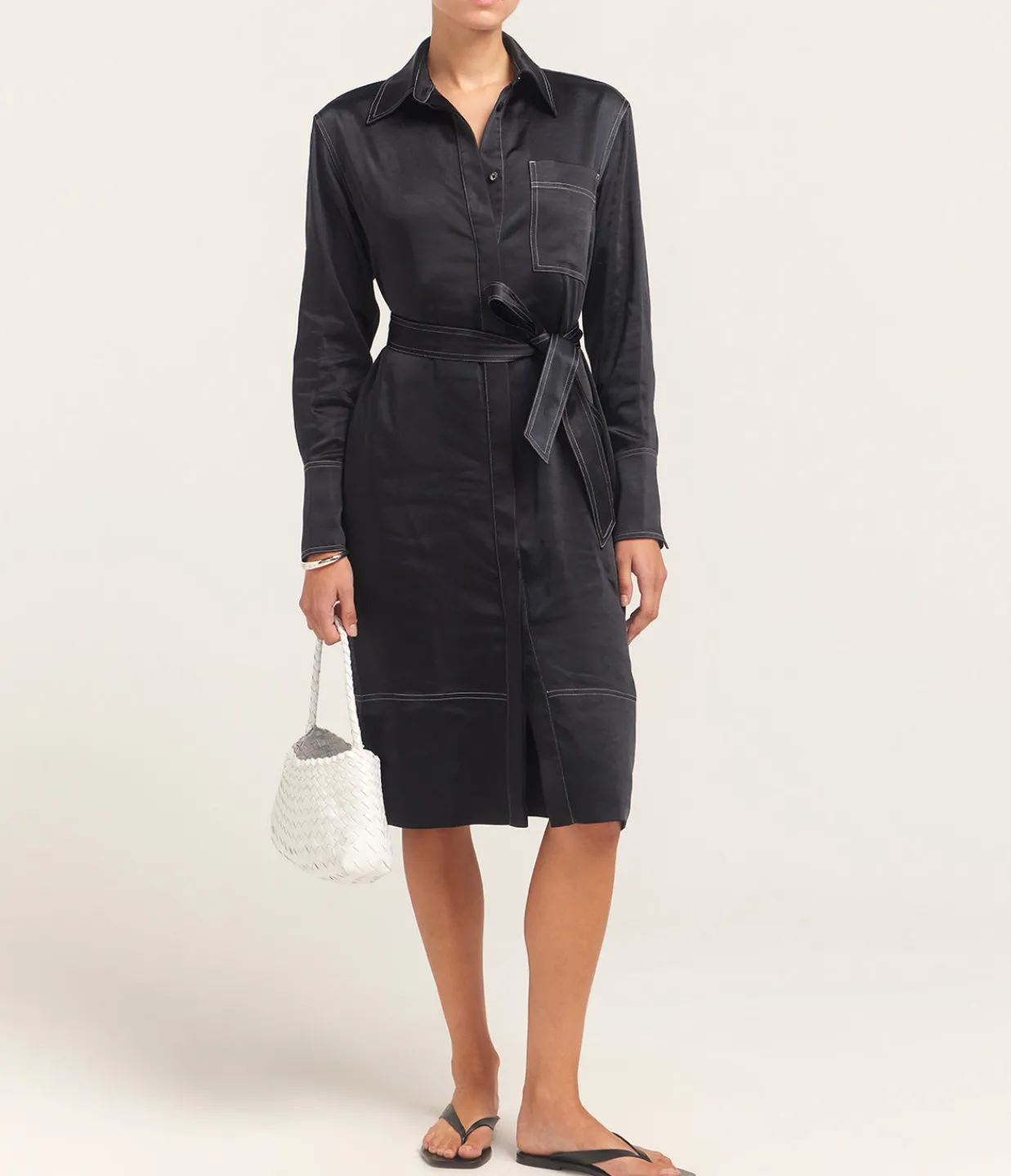 Solid and Striped The Esti Dress in Noir Outlet
