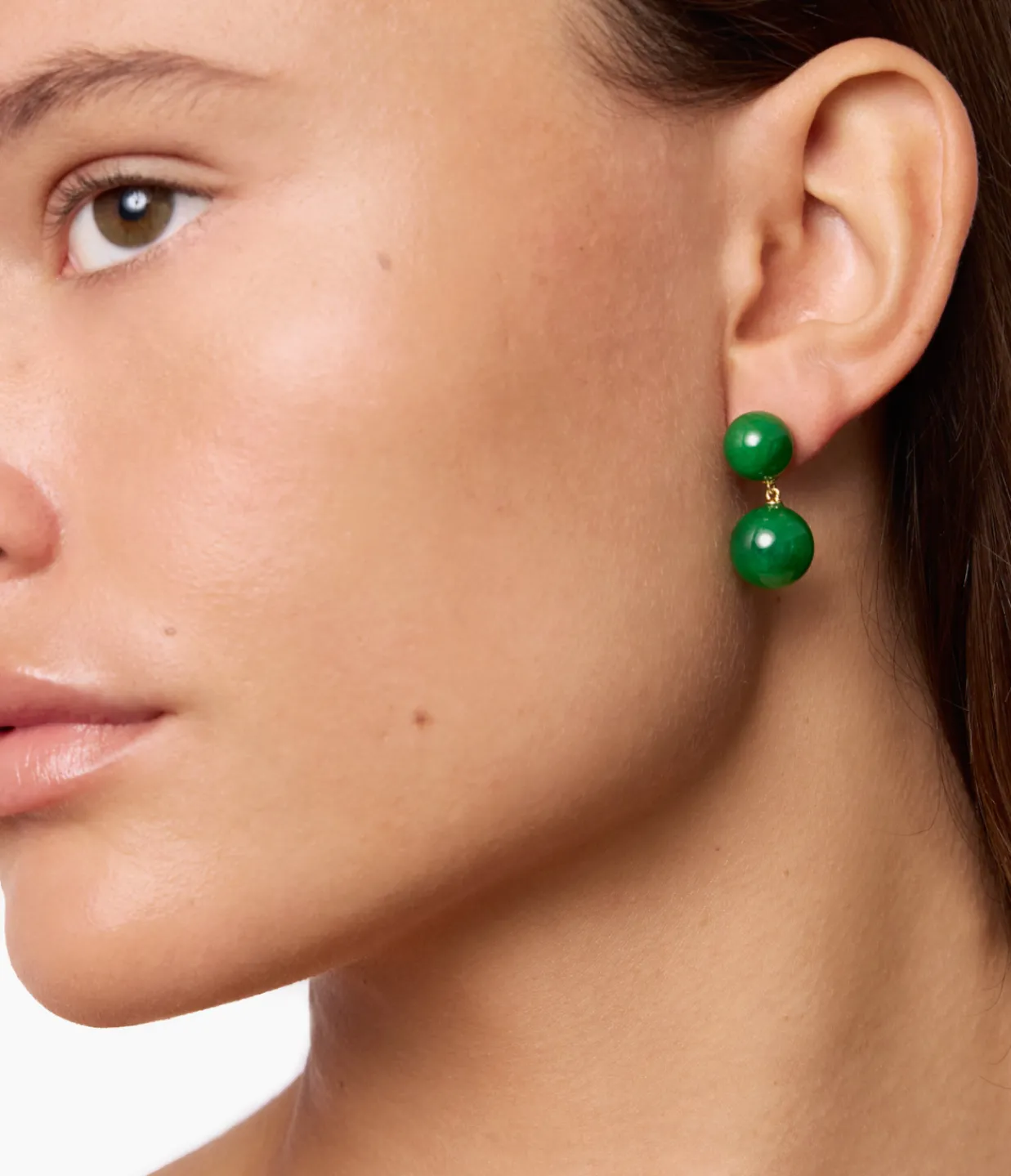 Lie Studio The Hannah Earrings in Green Agate Hot