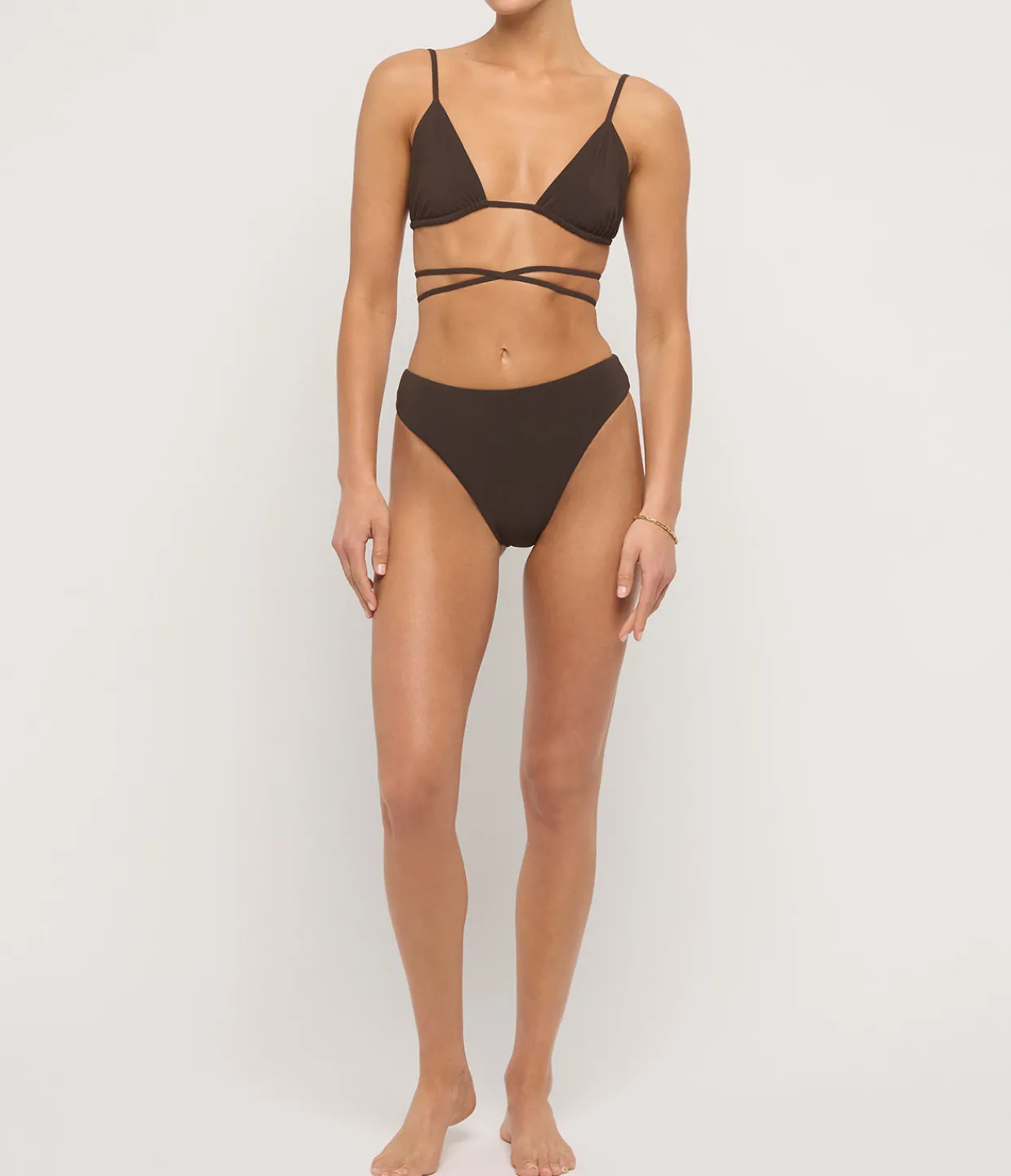 Anemos The Midi High Cut Bikini Bottom in Espresso Sale