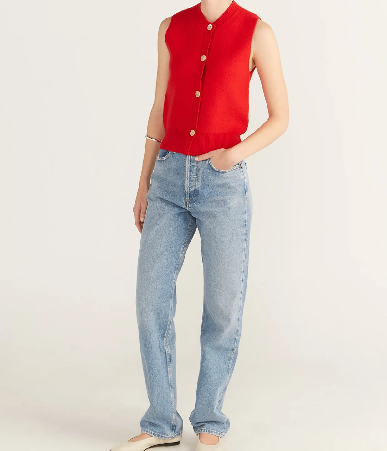 Friends with Frank The Riley Vest in Red Discount