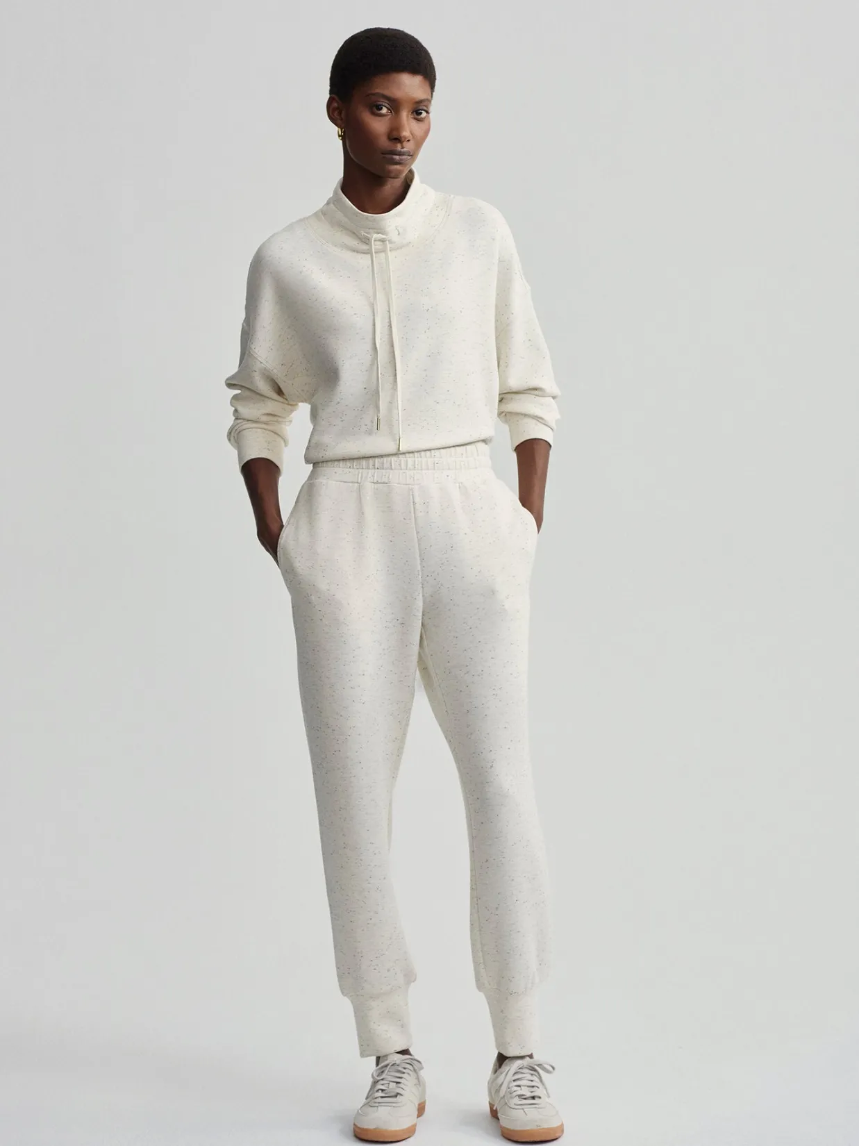 Varley The Slim Cuff Pant 27.5 in Ivory Marl Fleck Best Sale