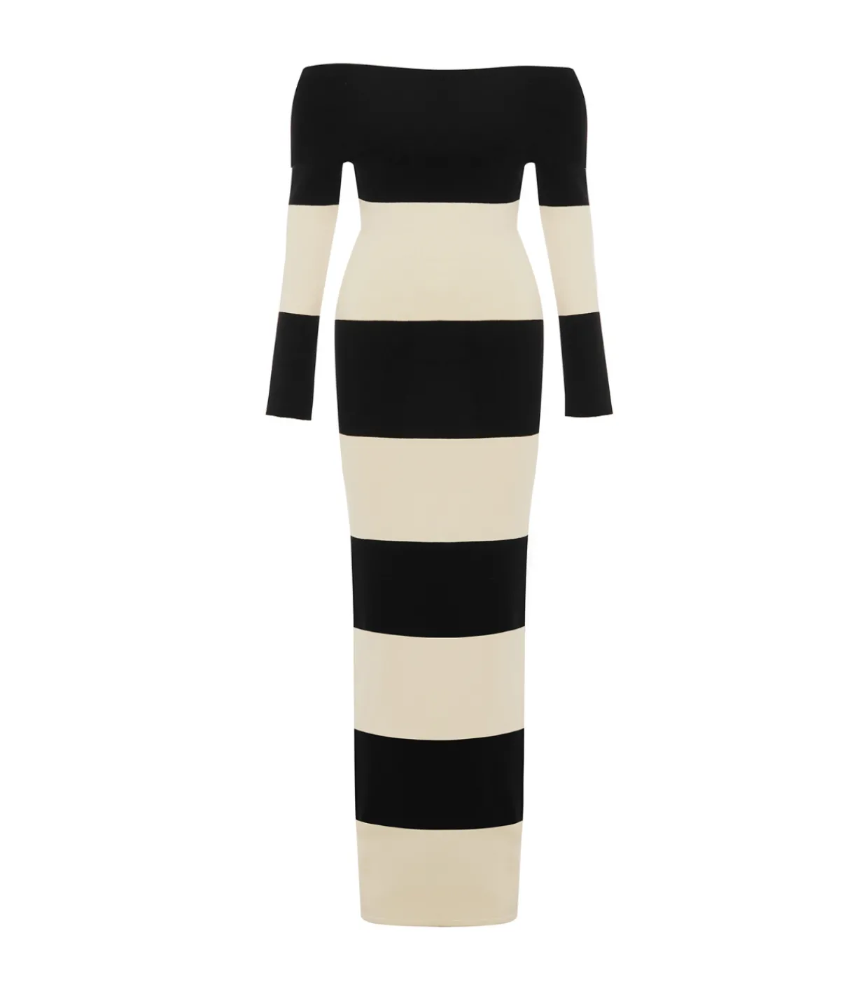 Posse Theo Long Sleeve Dress in Cream and Black New