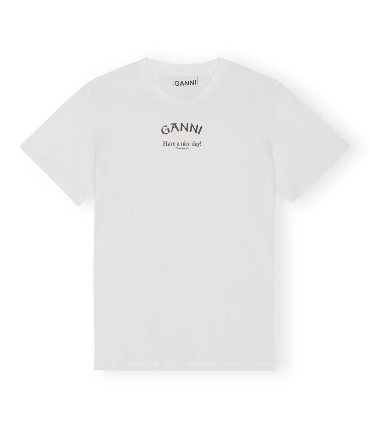 Ganni Thin Jersey Relaxed T-shirt in Bright White Cheap