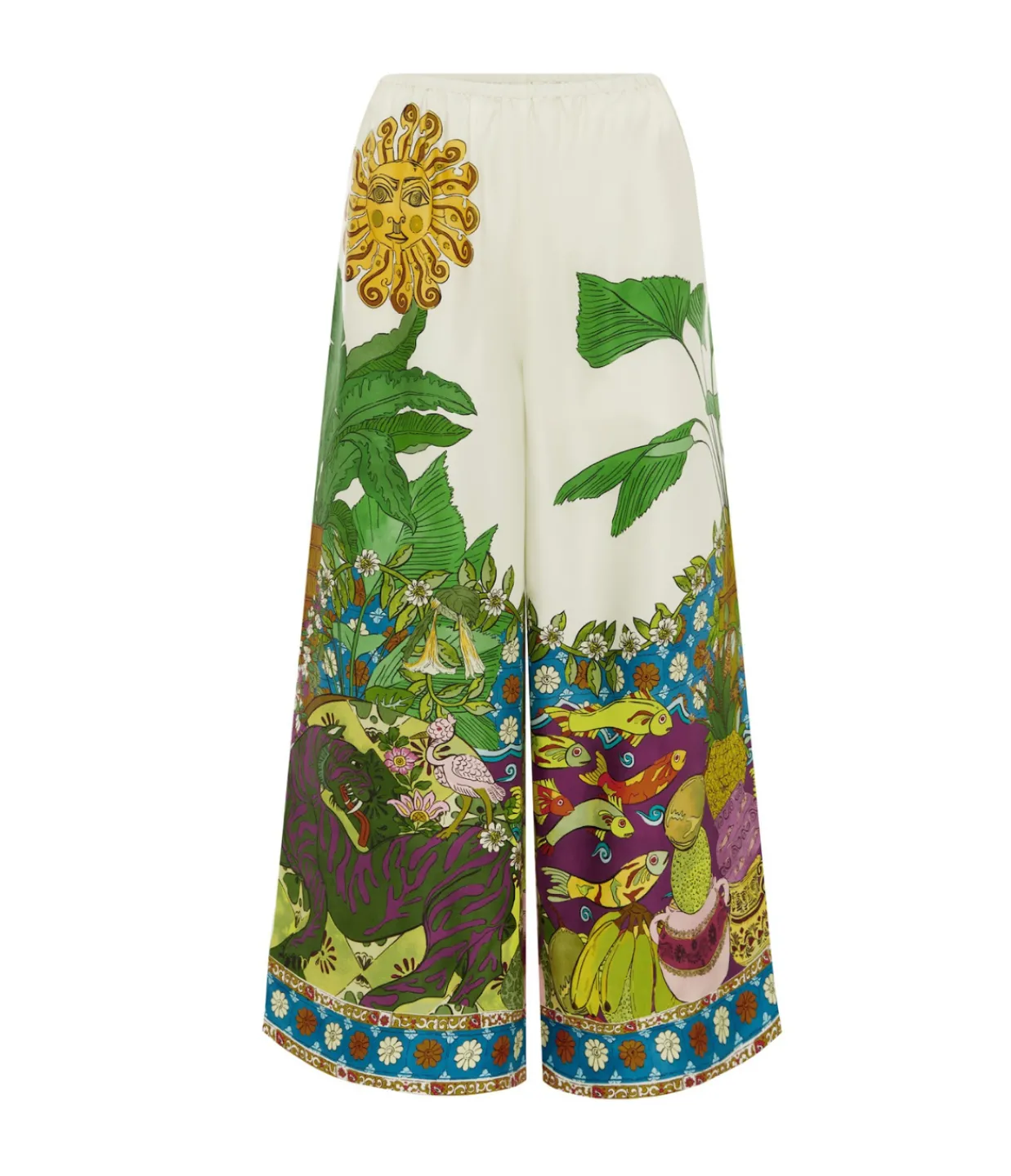 ALEMAIS Tiger Silk Pant in Multi Hot