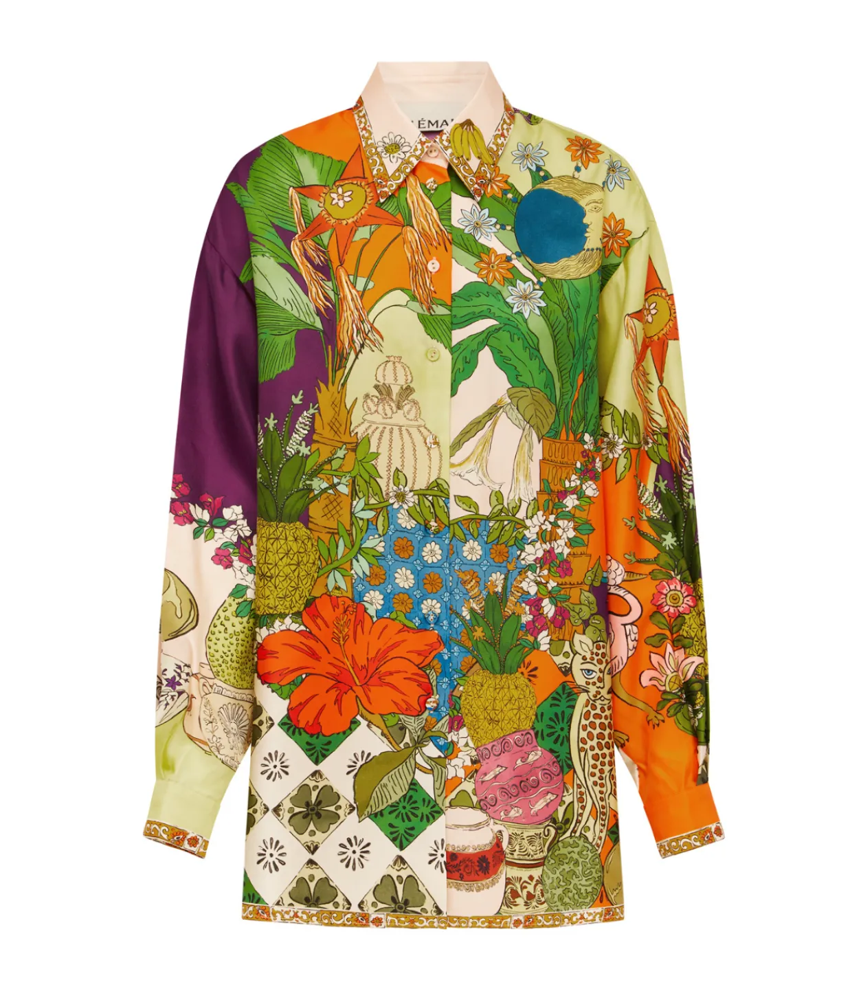 ALEMAIS Tiger Silk Shirt in Multi Fashion