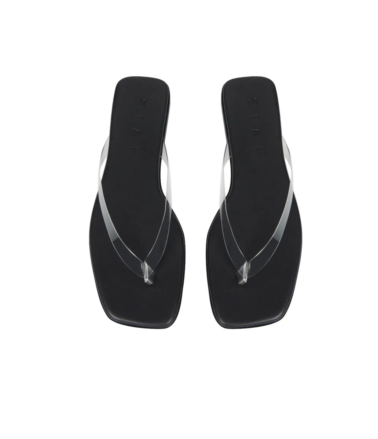 ZIAH Transparent Thong in Transparent Black Best Sale