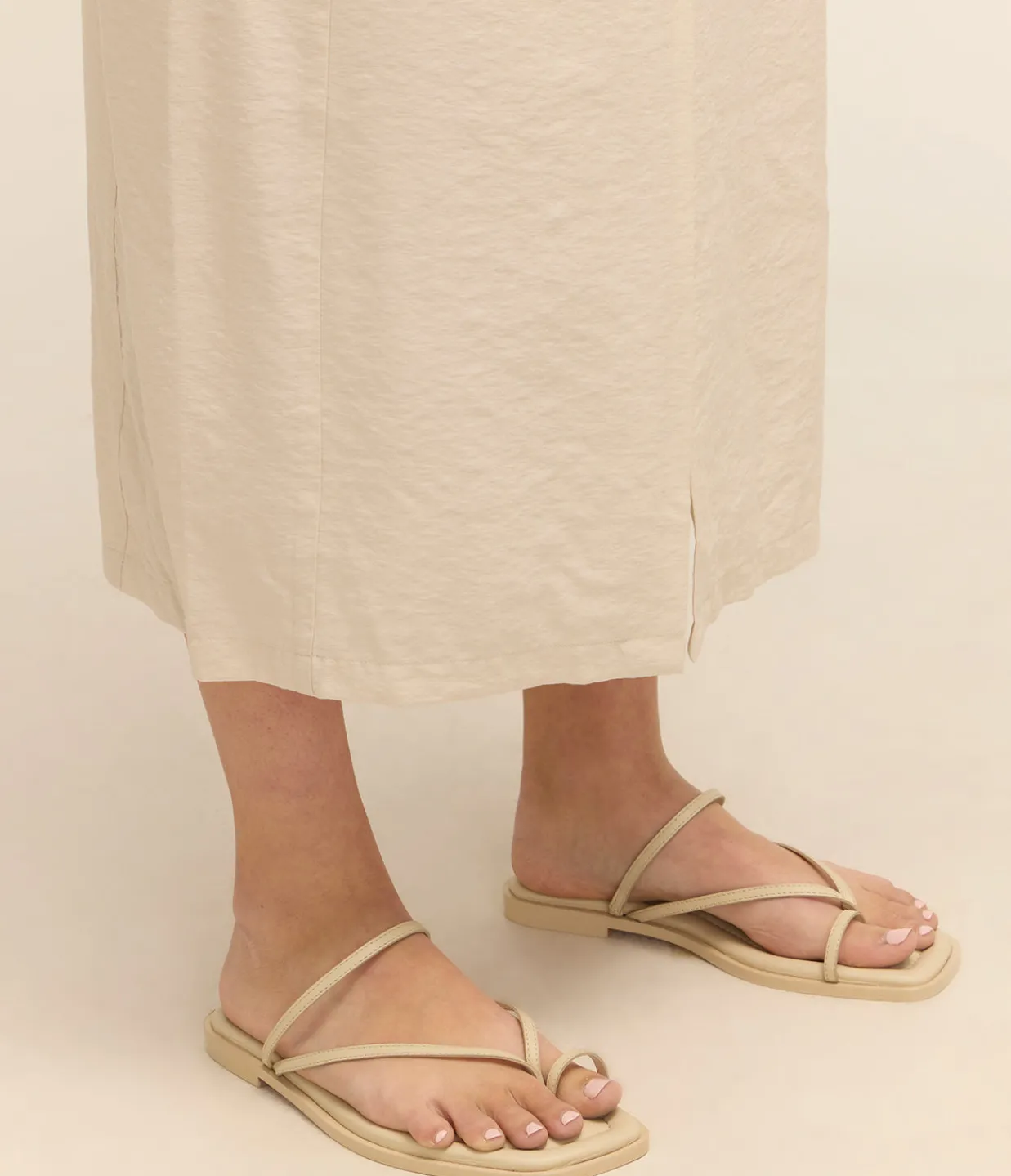 A.Emery Turner Suede Sandal in Eggshell Clearance