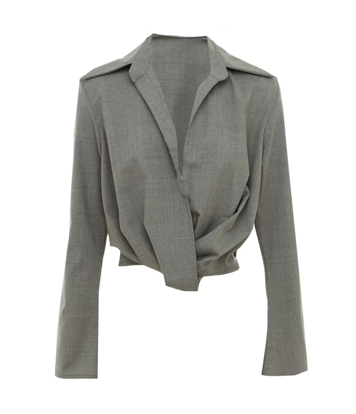 Aaizel Twist Front Blouse in Grey Outlet