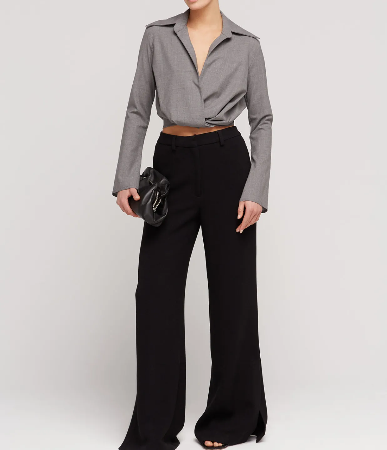 Aaizel Twist Front Blouse in Grey Outlet