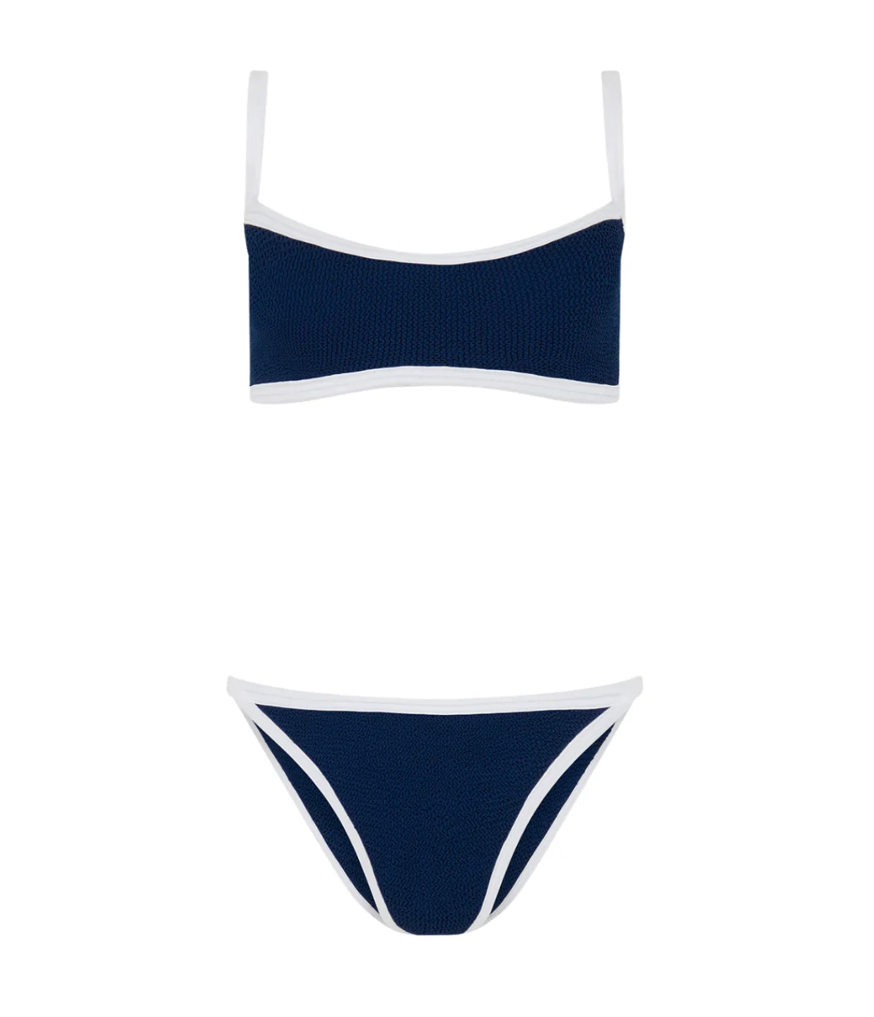 Hunza G Tyler Contrast Bikini in Navy New
