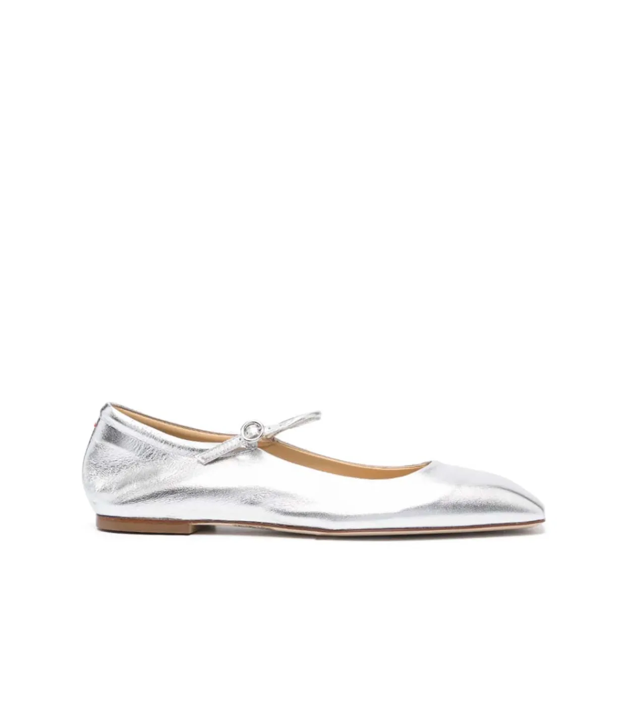 Aeyde Uma Flat in Laminated Silver Clearance