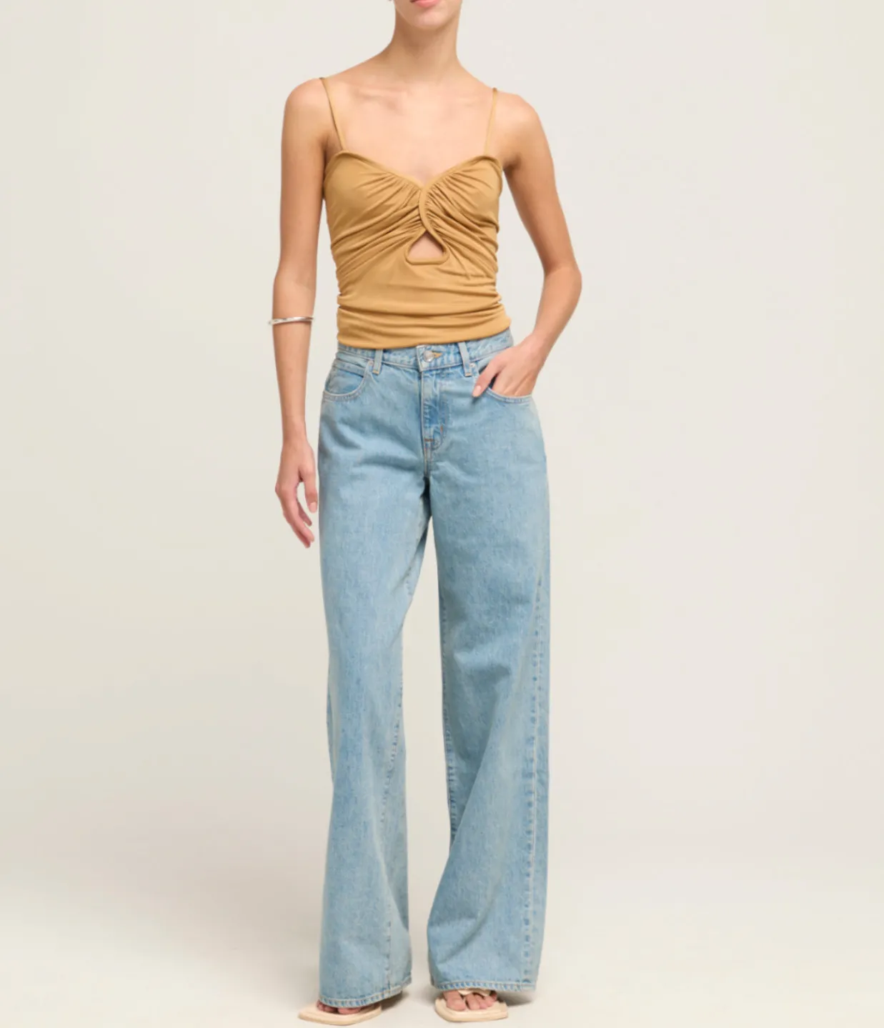 Paris Georgia Val Key Hole Top in Almond Best Sale