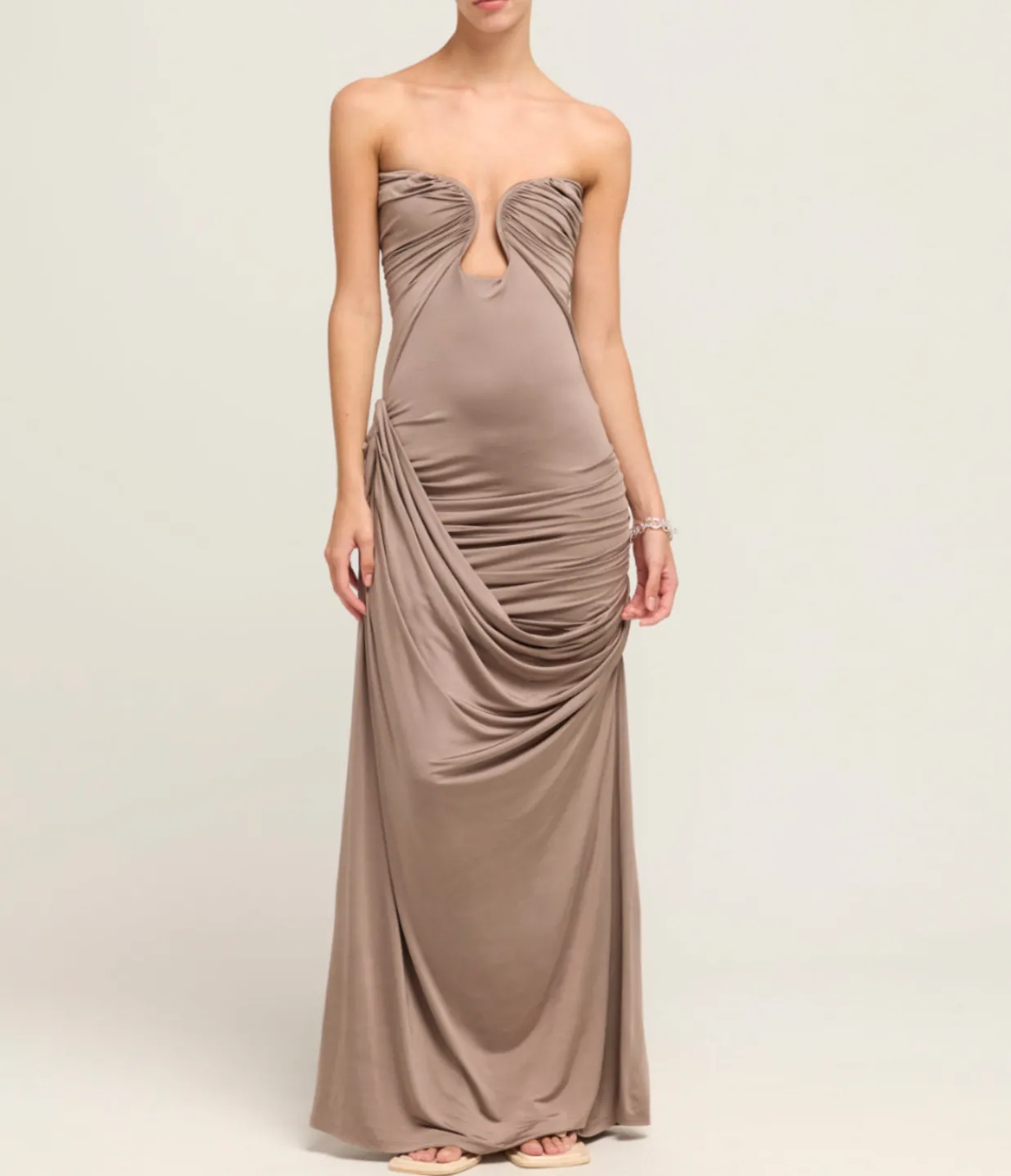 Paris Georgia Val Strapless Dress in Concrete Store