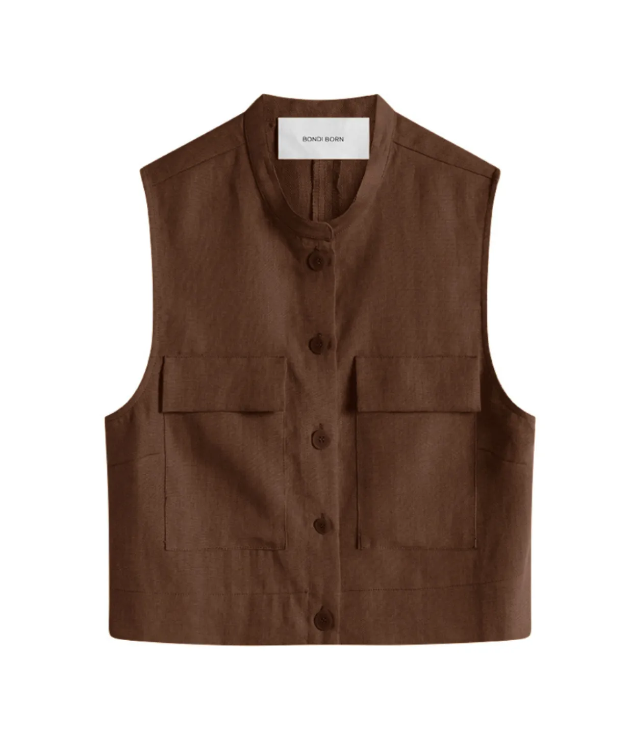 Bondi Born Varenna Utility Top in Cocoa Flash Sale