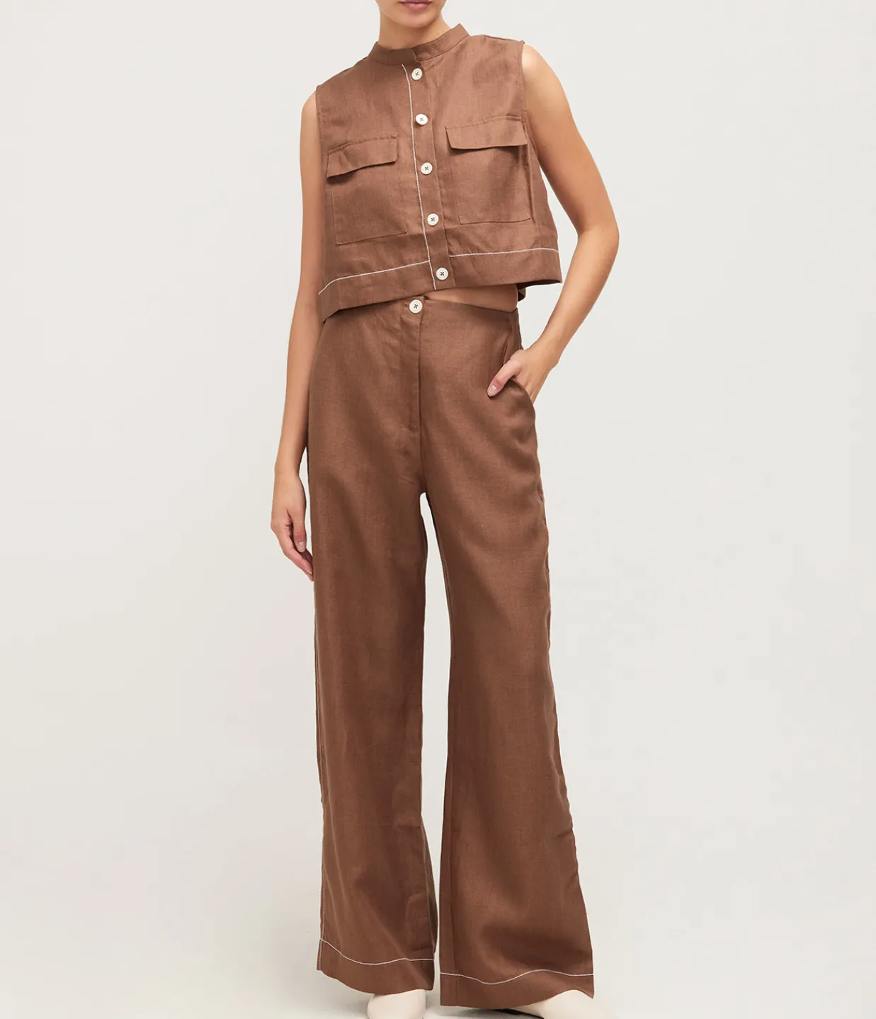 Bondi Born Varenna Utility Top in Cocoa Flash Sale
