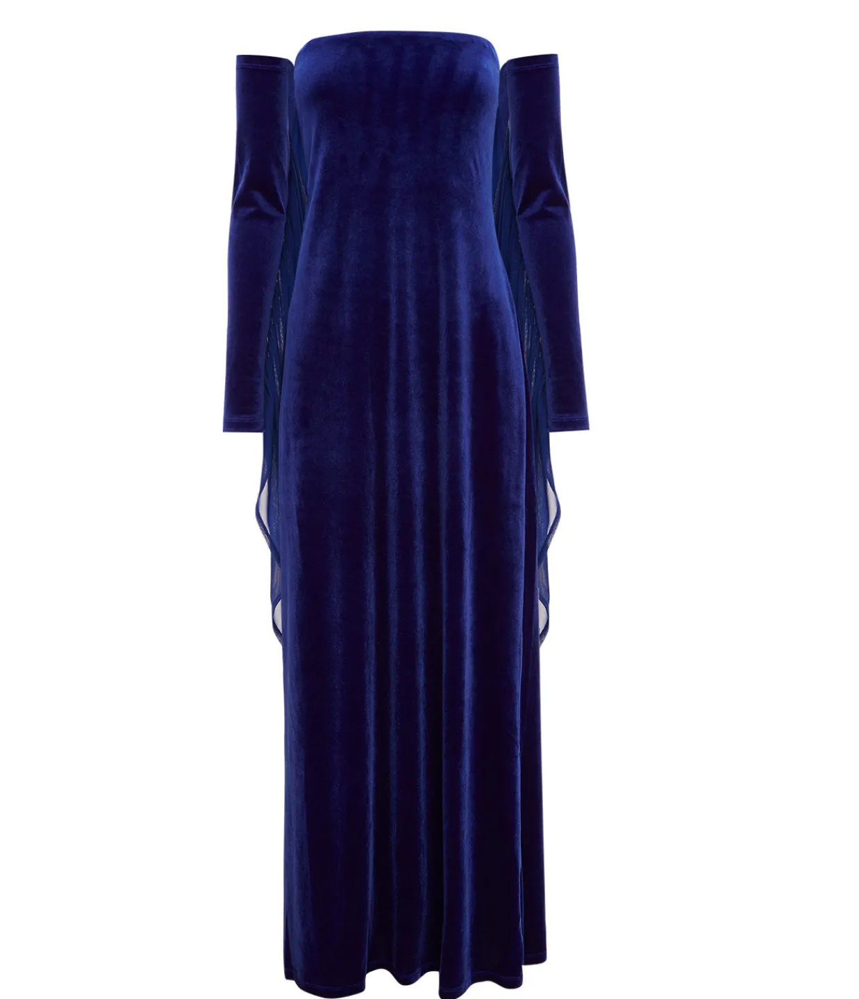 Michael Lo Sordo Velvet Strapless Maxi Dress in Blue Sale