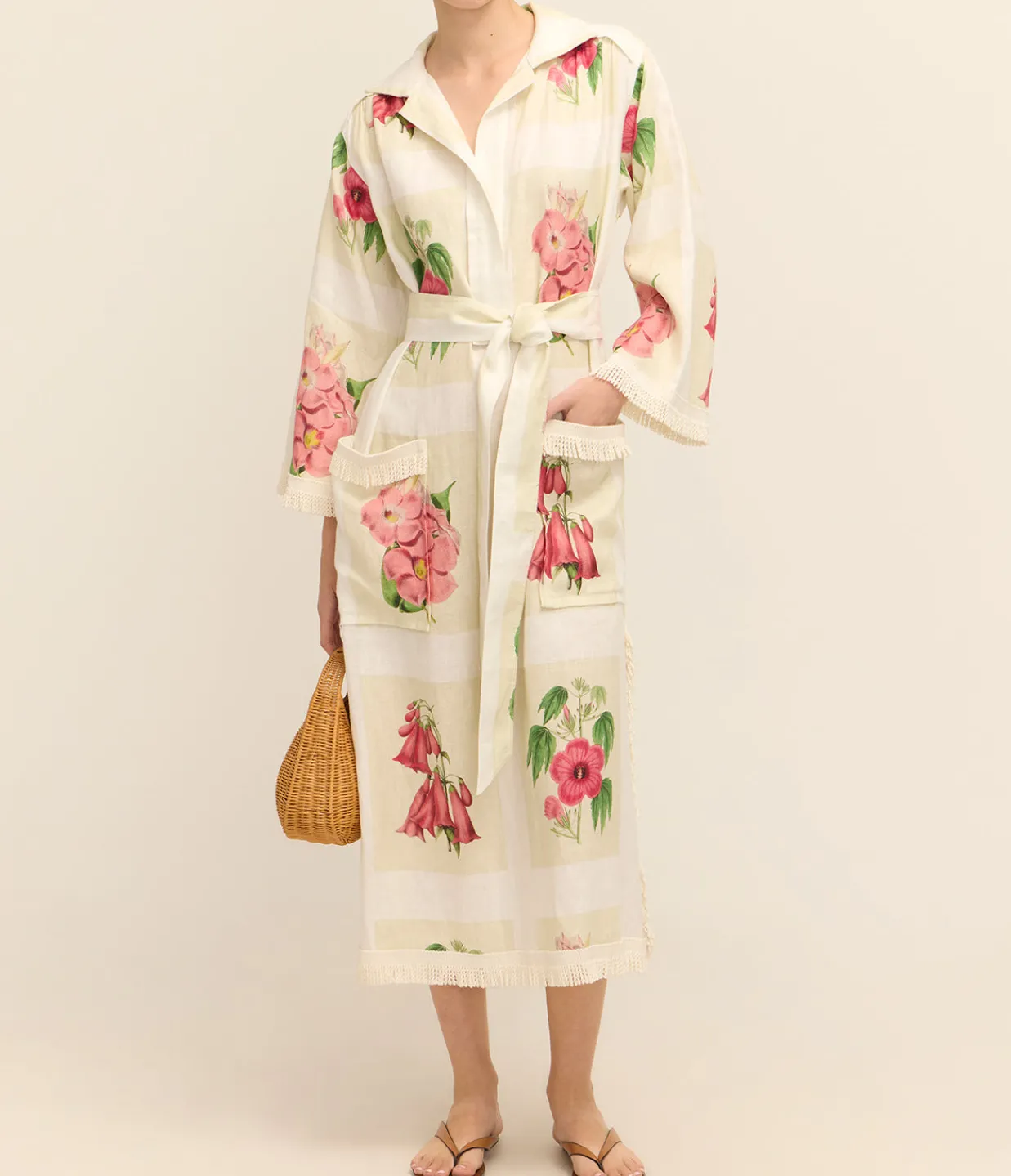 Oroton Verandah Floral Long Tunic Dress in Multi Sale