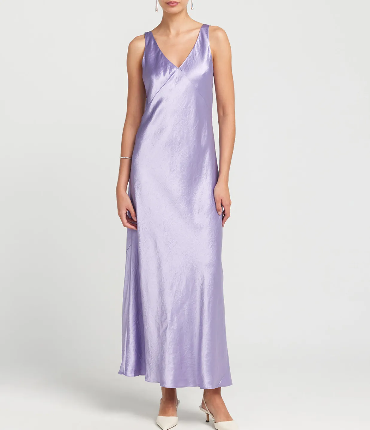 Vince V-Neck Maxi Slip Dress in Wisteria Outlet