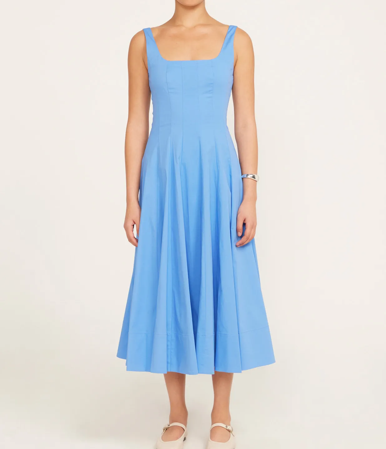 Staud Wells Midi Dress in Cornflower Hot
