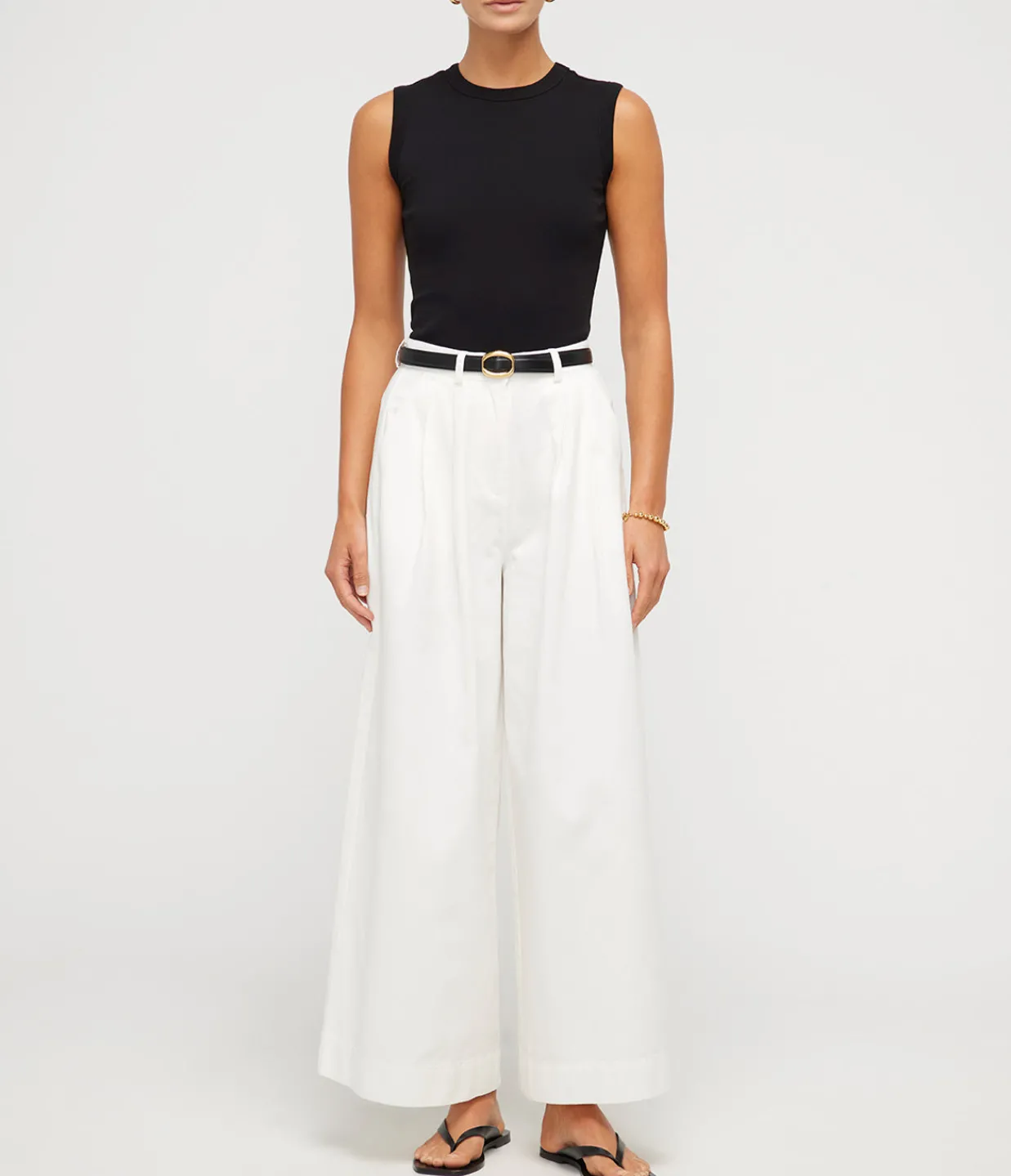 Posse Wesley Wide Leg Trouser in Vintage White Cheap
