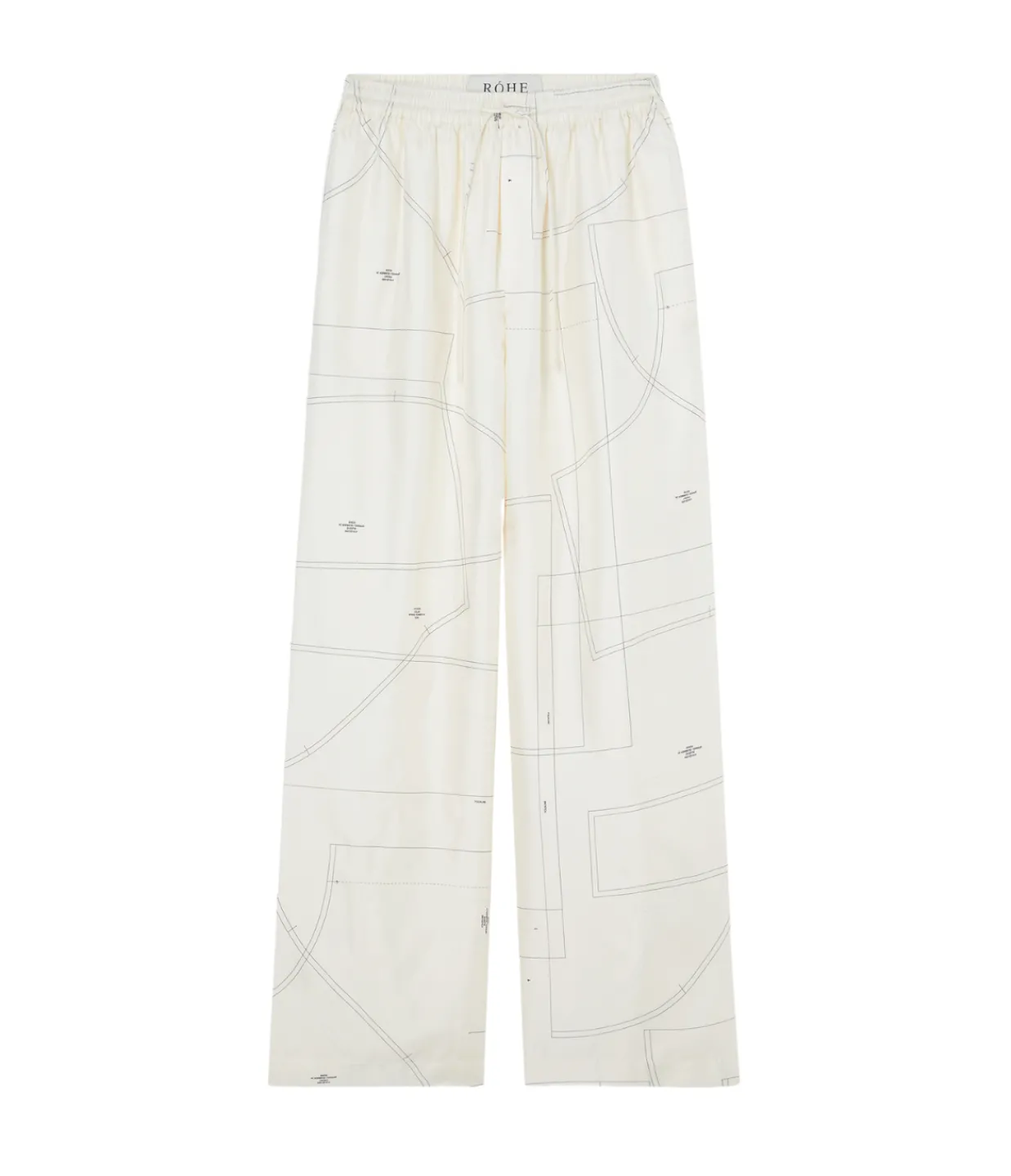ROHE Wide Leg Silk Trouser in Patternmaking Sale