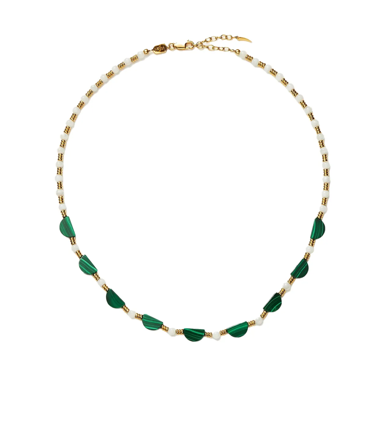 Missoma Zenyu Beaded Half Moon Necklace in Gold and Amazonite Online