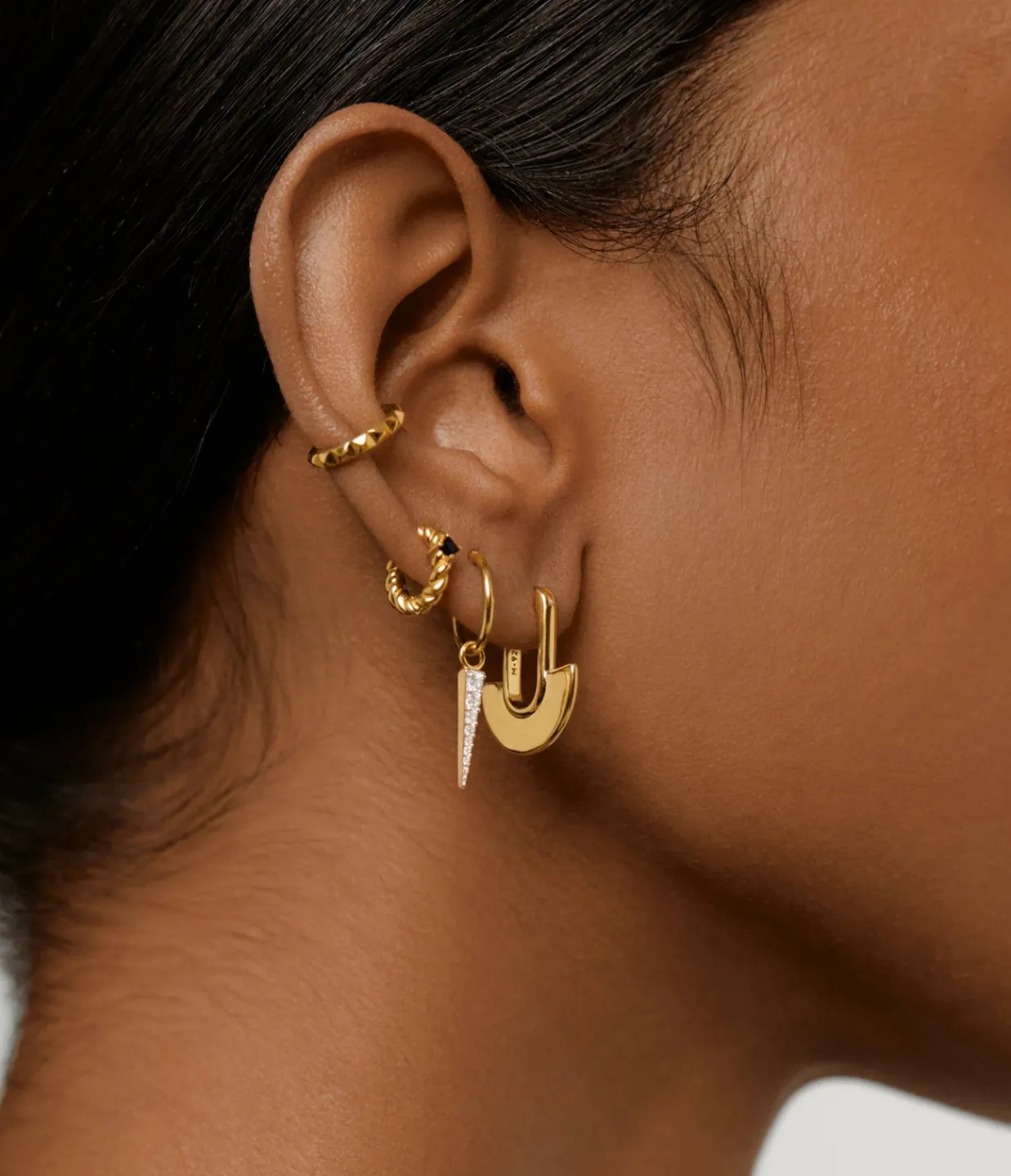 Missoma Zenyu Mini Fan Hoop in Gold Hot
