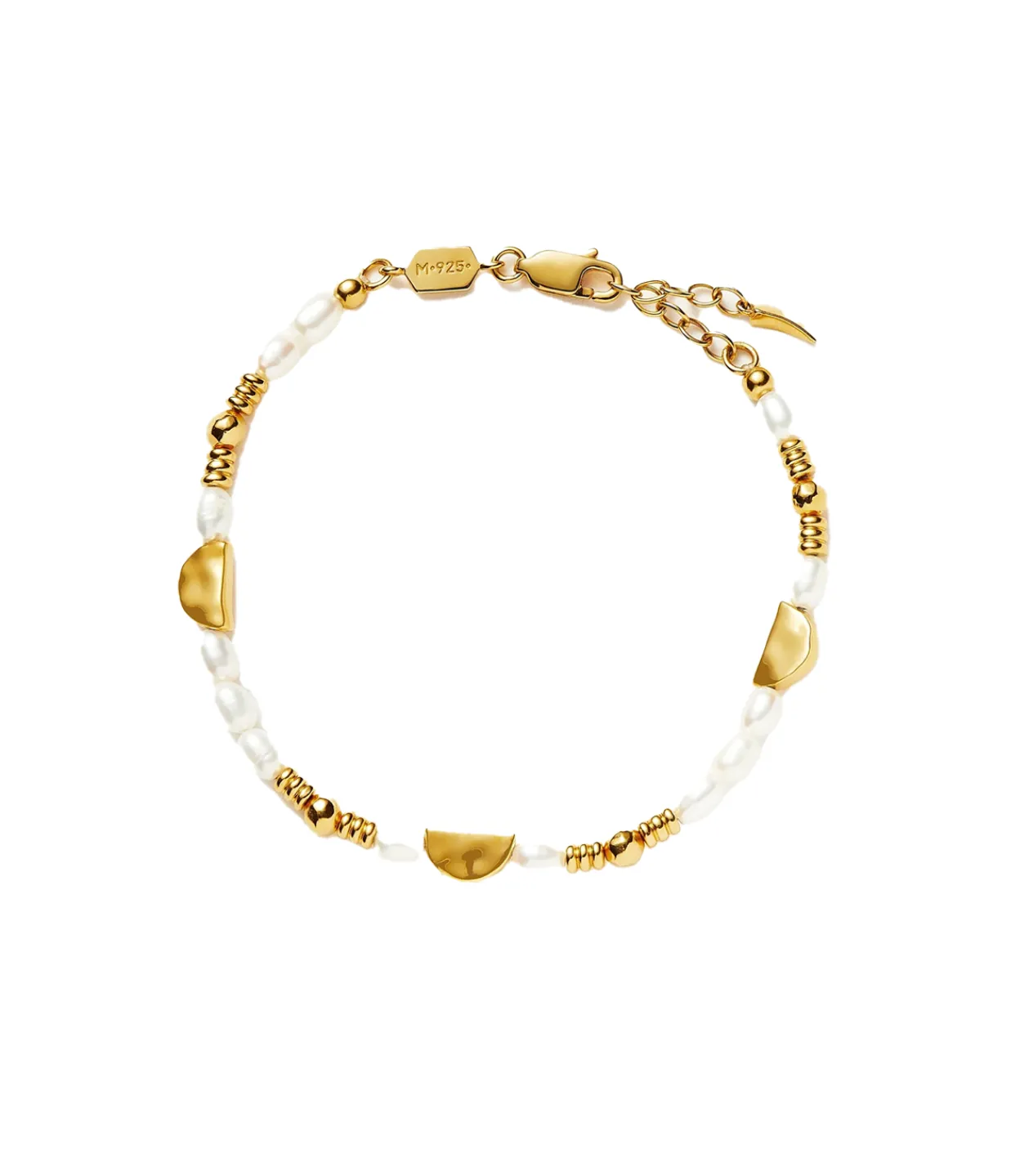 Missoma Zenyu Seed Pearl Half Moon Bracelet in Gold Store